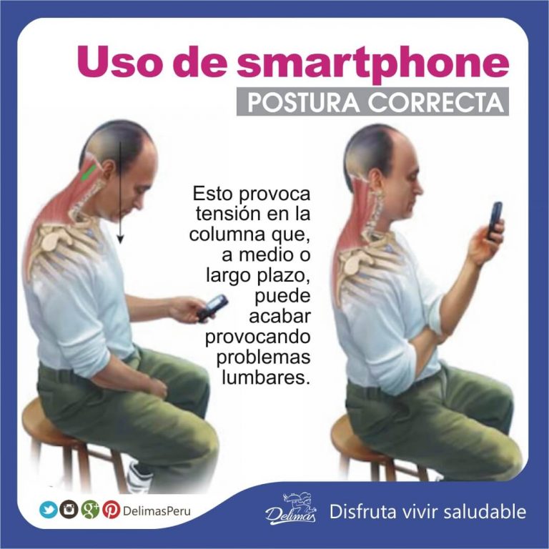 La postura correcta para usar el smartphone